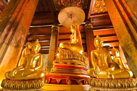 Buddha Statues the old church in Phetchaburi Province,Thailand,Public art の写真素材