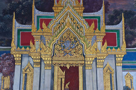 Hanuman,This mural in watprakeaw bangkok,Thailand,Public Domain のeditorial素材