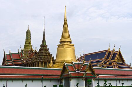 The golden pagoda of Wat Phra Kaew, Bangkok, Thailand の写真素材