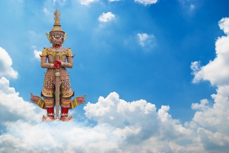 Giant guarding Statue - in Grand Palace Bangkok Thailandの写真素材