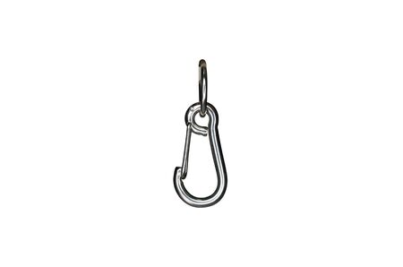 Carabiner key ring isolated on a white background の写真素材
