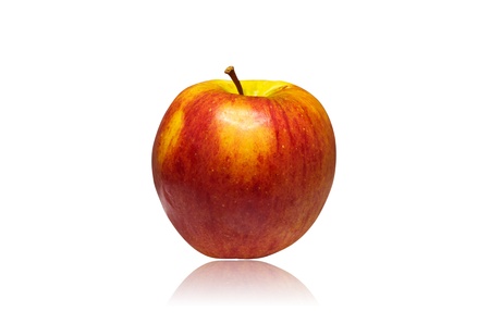 Juicy red apple isolated on a white background の写真素材