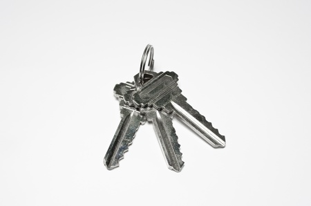 Silver metal key. Can be isolated on a white background.の写真素材
