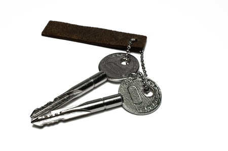 Silver metal key. Can be isolated on a white background.の写真素材