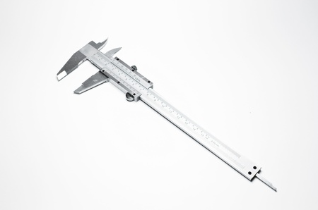 The vernier caliper isolated on white backgroundの写真素材