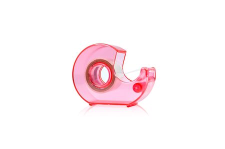 With clear tape, tape dispenser  Isolated on white の写真素材
