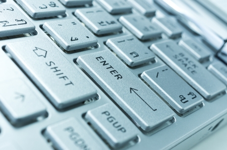 Close up Position the keyboard ENTER, business conceptの写真素材
