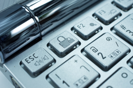 Close up  button Lock keybord, concept creative safety.の写真素材