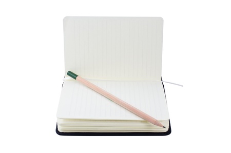Small black notebook with blank cover. Isolated on white.の写真素材