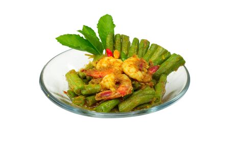 Red curry shrimp and vegetables: Delicious thai traditional.の写真素材