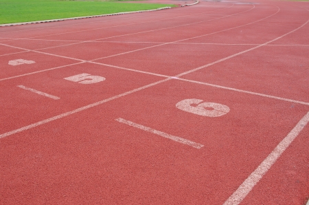 Running racetrack on empty ground red.の写真素材