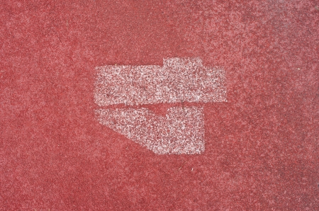 The fourth track, Running racetrack on empty ground red.の写真素材