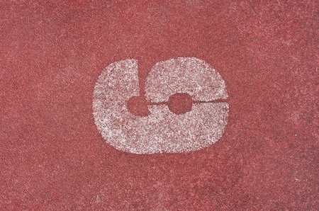 The sixth track, Running racetrack on empty ground red.の写真素材