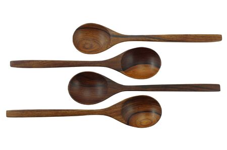 wooden spoon  Isolated on white の写真素材