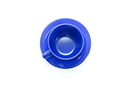 Colorful plastic coffee cup  Isolated on a white background の写真素材