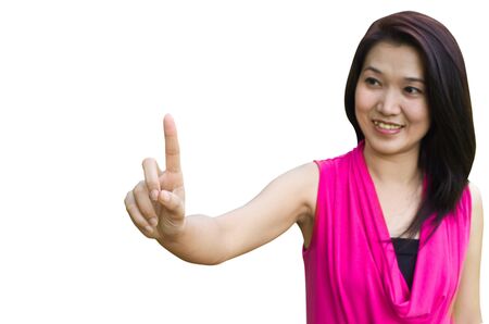 Female woman hand  isolated on white backgroundの写真素材