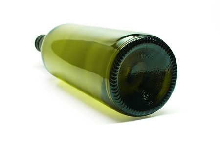 The bottom of a bottle of wine. Isolated on a white background.の写真素材
