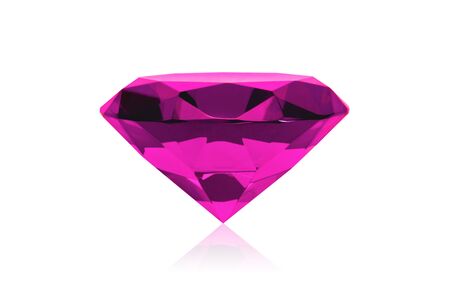 Pink diamond isolated on white background. Concept most precious beauty.の写真素材