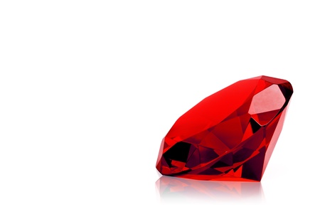 Red diamond  isolated on white background. Concept most precious beauty.の写真素材