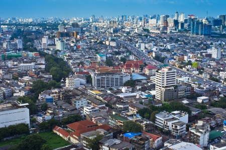 Landscape Bangkok city at twilight, high angle.のeditorial素材