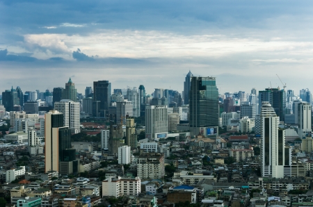Landscape Bangkok city Modern building at twilight.の写真素材