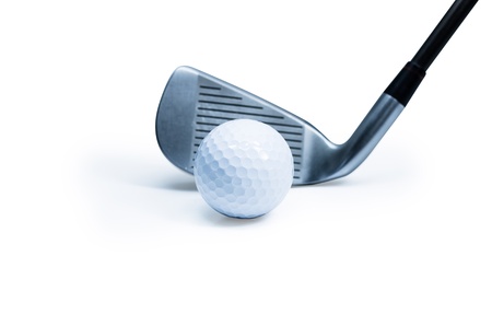Modern golf club isolated on white background.の写真素材