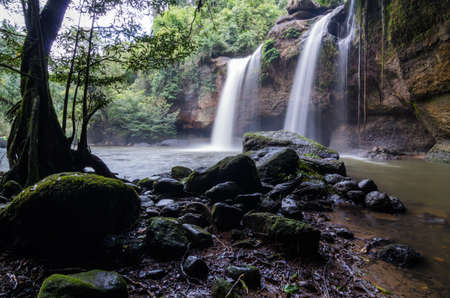 Waterfall in Khao Yai National Park, Thailand.の写真素材