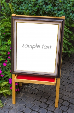 Ads are standing floor model, wood components.の写真素材