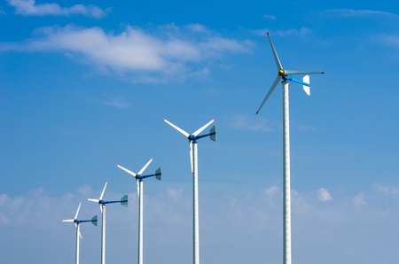 Wind energy turbines. In power stations. Phetchaburi Province, Thailand.の写真素材
