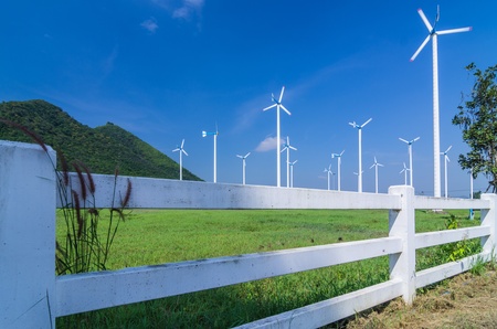 Wind energy turbines. In power stations. Phetchaburi Province, Thailand.の写真素材