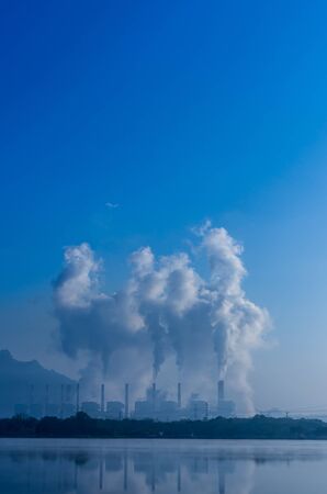 Mae Moh coal power plant in Lampang, Thailand.の写真素材