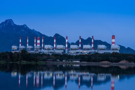 Mae Moh coal power plant in Lampang, Thailand.のeditorial素材