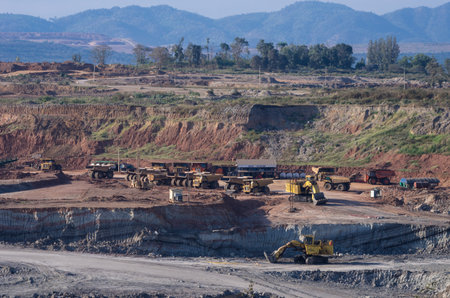 Landscape of coal mine in Mae Mo, Lampang view balcony.
