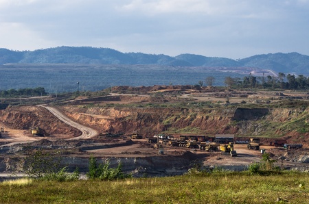 Landscape of coal mine in Mae Mo, Lampang view balcony.のeditorial素材