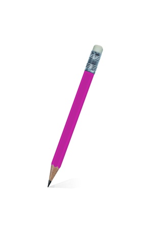 Pink wooden pencil isolated on a white background.の写真素材