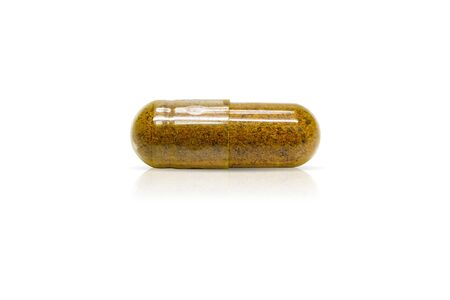 Herbal capsules made of turmeric. Relieve flatulence.の写真素材