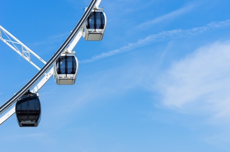 Ferris is a player. A large circular steel structure.の写真素材