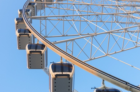Ferris is a player. A large circular steel structure.の写真素材