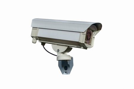 Check the movement of the traffic cameras. Isolated on white.