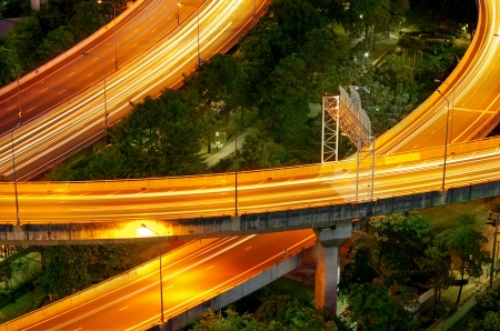Elevated expressway. The curve of suspension bridge, Thailand.の写真素材