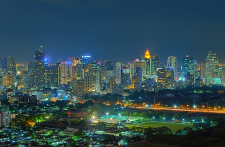 Bangkok cityscape. Bangkok night view in the business district. at dusk.の写真素材