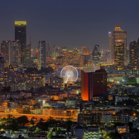 Bangkok cityscape. Bangkok night view in the business district. at dusk.の写真素材
