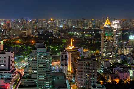Bangkok cityscape. Bangkok night view in the business district. at dusk.の写真素材