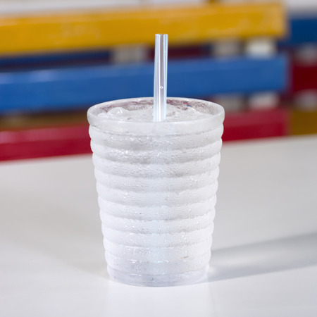 Drink a glass of water with a refreshing glass of water condensation.の写真素材