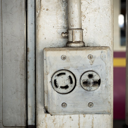 Old three-pin electrical socket 