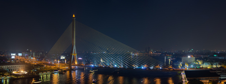 Rama VIII Bridge, a bridge over the Chao Phraya River in Bangkok.の写真素材