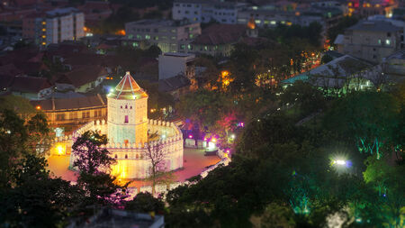 Phra Sumen fort which was built in the reign of the first, but it looks beautiful and has many benefits parapet firing cannons, ammunition storage humus. And various armaments, Thailand.の写真素材