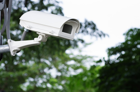 Security camera detects the movement of traffic.の写真素材