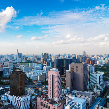 bangkok city view in the business district, Daytime sky.の写真素材