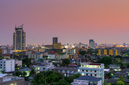 Bangkok cityscape. Bangkok twilight view in the business districtの写真素材